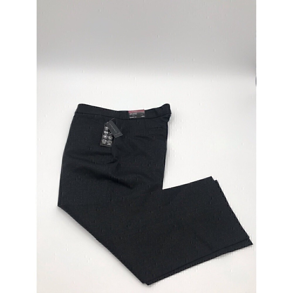 The 5TH AVE Fit Straight Leg Woven Tummy Control Pants in Black size 14PS
